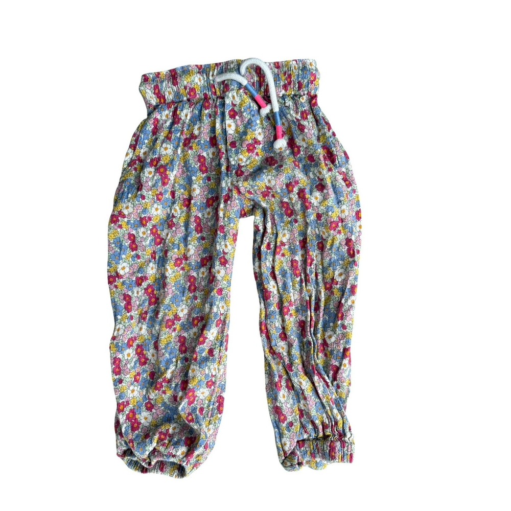 Mini Boden Girls Floral Jogger Pants — Pink, Yellow, Blue